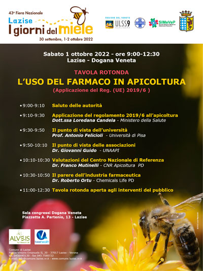 Locandina convegno Farmaco in apicoltura