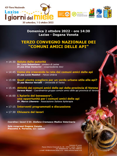 Locandina convegno Comuni amici delle api