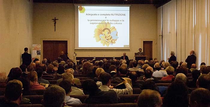 Un momento del convegno di apicoltura