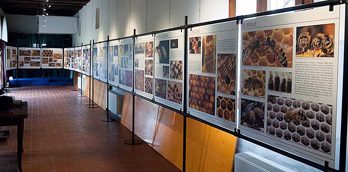 Esposizione dei due percorsi all'interno dell'ex monastero.