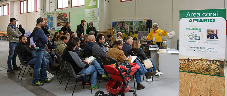 La lezione di apicoltura tenuta da Alessandro Pistoia.